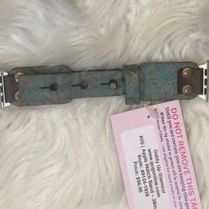 Giddy Up Glamour Apple Watch Band 38mm Turquoise Leather Western Tooled NWT